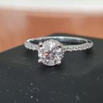 Diamant ring Dames 750 0.99Ct VSi/F, Bijoux, Sacs & Beauté, Bagues, Comme neuf, Avec pierre précieuse, Or, Femme