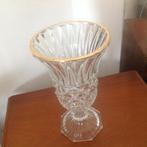 vaas in kristal met gouden randje, Ophalen of Verzenden