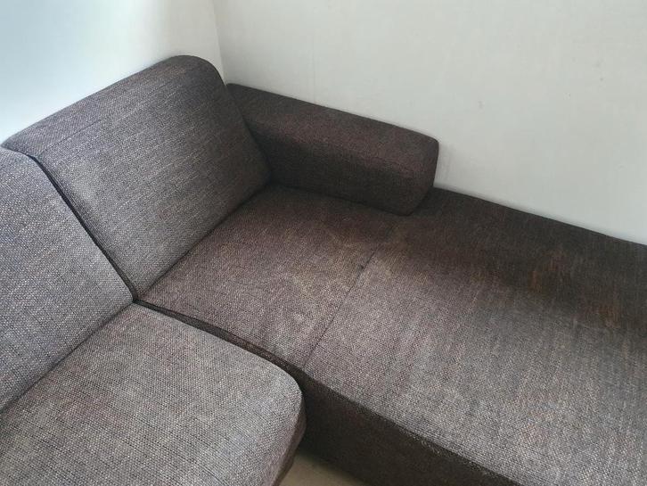 Zetel met chaise longue, Huis en Inrichting, Zetels | Zetels en Chaises Longues, Gebruikt, Driepersoons, 200 tot 250 cm, 75 tot 100 cm