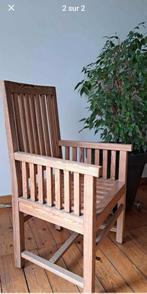 Massief houten stoel voor binnen of buiten, Tuin en Terras, Ophalen, Zo goed als nieuw, Hout