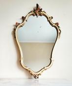 Prachtige grote vintage barok gouden/gekleurde kuifspiegel!, Ophalen of Verzenden