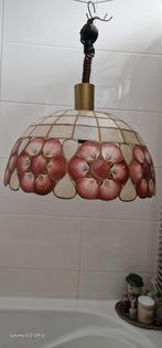 Vintage glas in lood schelpen lamp, Huis en Inrichting, Glas, Ophalen of Verzenden