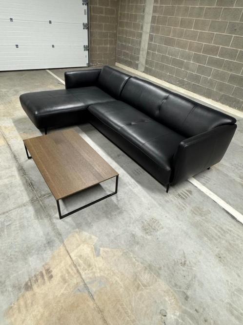 BoConcept Estoril zwarte leren bank, Huis en Inrichting, Zetels | Zetels, Nieuw, Rechte bank, Driepersoons, Leer, Ophalen