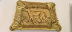 Hond op Vintage messing Asbak Souvenir van België, Antiek en Kunst, Ophalen of Verzenden