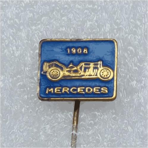 SP0782 Speldje 1908 Mercedes blauw, Verzamelen, Speldjes, Pins en Buttons, Gebruikt, Ophalen of Verzenden