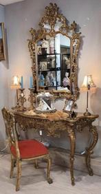 Louis XV Rococo Console met Spiegel, Ophalen