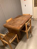 1x set van 4 stoelen en uitklapbare tafel, Enlèvement, Utilisé, 4 à 6 chaises