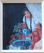 L. BOYER / BELLE INDIENNE / OLIEVERF DOEK / 47x42cm / KADER, Ophalen of Verzenden