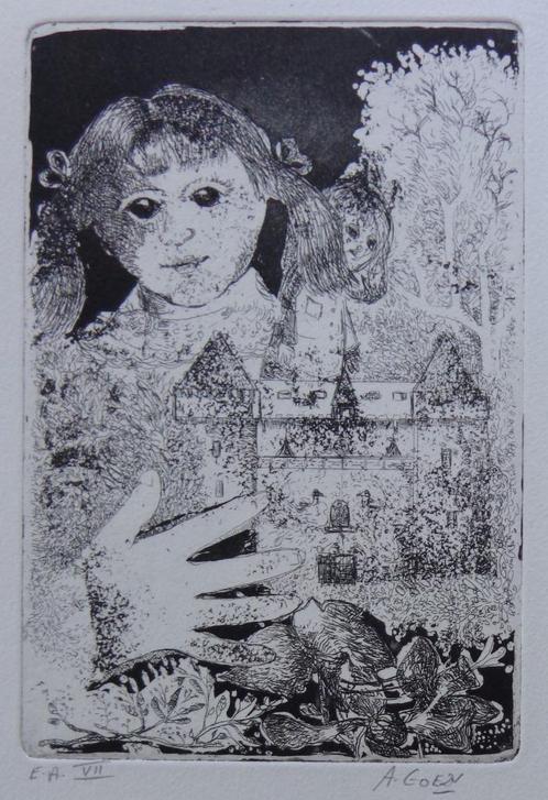 ANDRE GOEZU / JEAN RAY + JOHN FLANDERS / ZW-W ETS / 38x28cm, Antiek en Kunst, Kunst | Litho's en Zeefdrukken, Ophalen of Verzenden