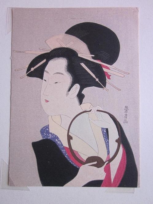 Lot x 3 cartons étiquettes Japon ancien 1930 samouraï geisha, Antiek en Kunst, Kunst | Litho's en Zeefdrukken, Ophalen of Verzenden