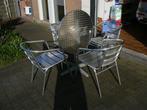 Mooie tuinset in alumium tafel+4 stoelen, Comme neuf, Chaise, 4 places, Enlèvement ou Envoi