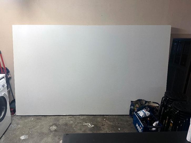 Grand panneau rigide en MDF peint en blanc, Doe-het-zelf en Bouw, Hout en Planken, Gebruikt, Plank, Overige houtsoorten, 250 tot 300 cm