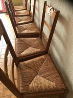 eiken stoelen met rieten zitting, Vijf, Zes of meer stoelen, Gebruikt, Bruin, Hout