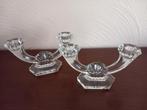 Val Saint Lambert Art Deco kristallen kandelaars, Antiek en Kunst, Ophalen of Verzenden, Kristal