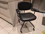 Bureaustoel zwart leder design | hoge zithoogte, Huis en Inrichting, Ophalen, Zo goed als nieuw, Zwart, Bureaustoel