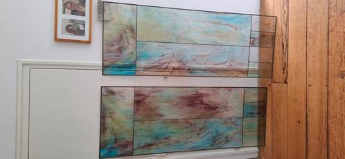 2 grote oude Tiffany panelen., Antiek en Kunst, Antiek | Glaswerk en Kristal, Ophalen