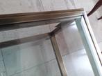 Table de salon en bronze et verre, Comme neuf, Métal, 100 à 150 cm, Rectangulaire
