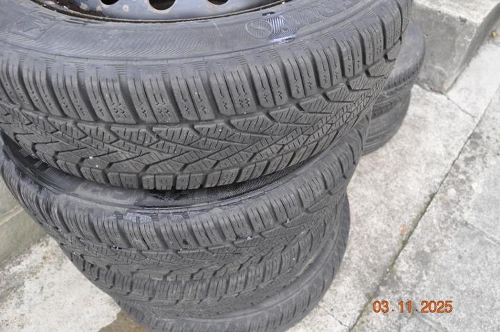 4 jantes montées en pneus hiver, Auto-onderdelen, Banden en Velgen, Banden en Velgen, Winterbanden, 15 inch, 175 mm, Overig, Gebruikt
