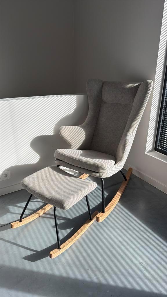 Quax - rocking adult chair de luxe en voetbank, Enfants & Bébés, Chaises pour enfants, Comme neuf, Enlèvement