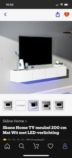 Skane home tv meubel wit 200 cm, Ophalen, Nieuw