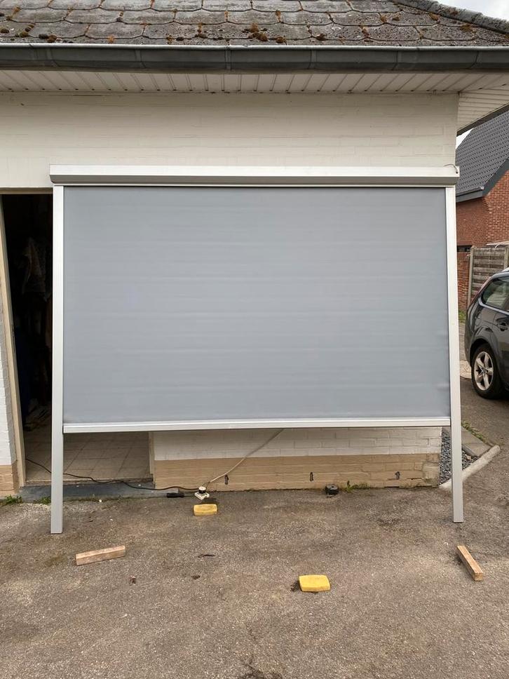 Elektrische rolluikscreen, Doe-het-zelf en Bouw, Rolluiken, Gebruikt, 200 cm of meer, 200 cm of meer, Grijs, Ophalen of Verzenden