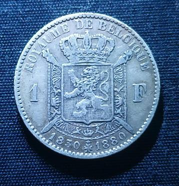 1 frank FR 1880 (onvolledig kruis) - Leopold II beschikbaar voor biedingen