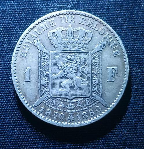 1 frank FR 1880 (onvolledig kruis) - Leopold II, Postzegels en Munten, Munten | België, Losse munt, Zilver, Zilver, Verzenden