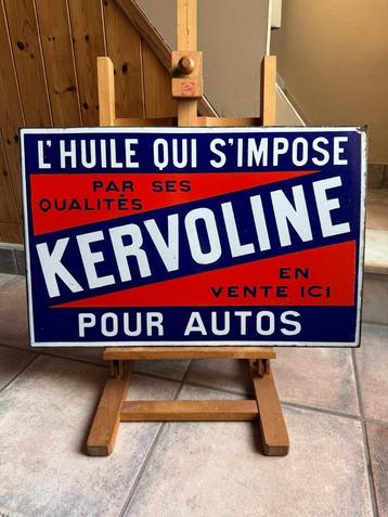 Emaille reclamebord Kervoline huile pour autos dubbelzijdig beschikbaar voor biedingen