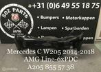 MERCEDES C W204 AMG LINE ACHTERBUMPER 2014-2018 ORIGINEEL, Pare-chocs, Utilisé, Enlèvement ou Envoi, Arrière