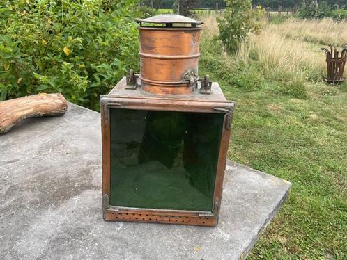 Antieke koperen treinlamp, Antiek en Kunst, Antiek | Brons en Koper, Koper, Ophalen of Verzenden