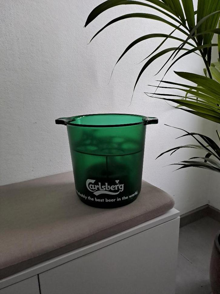 Seau à glace Carlsberg avec séparateur, Collections, Marques de bière, Utilisé, Bouteille(s), Enlèvement ou Envoi