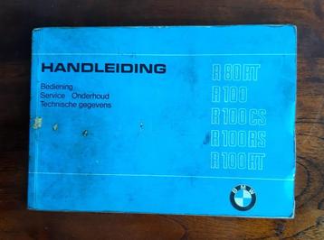 Handleiding BMW R80RT R100 R100CS R100RS R100RT beschikbaar voor biedingen