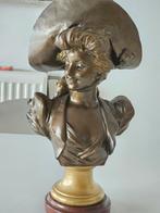 Van Der Straeten Bronzen buste van Jonge Vrouw, Antiek en Kunst, Ophalen of Verzenden