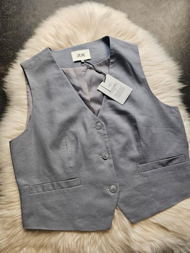 Nieuwe linnen vest van Jacqueline De Yong - Maat XL, Kleding | Dames, Jasjes, Kostuums en Pakken, Nieuw, Jasje, Maat 42/44 (L)