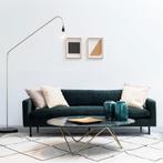 Design Groen Marmer Salontafel met Gouden Poten 80x100cm, Huis en Inrichting, Ophalen, 100 tot 150 cm, 50 tot 100 cm, Zo goed als nieuw