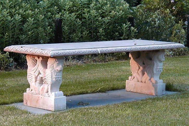 Banc de jardin en pierre naturelle solide - taillé, Jardin & Terrasse, Bancs de jardin, Comme neuf, Autres matériaux, Enlèvement