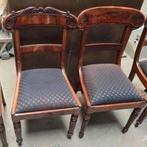 Eetkamerstoel antiek vintage stoel 2x nieuw overtrokken, Antiek en Kunst, Ophalen
