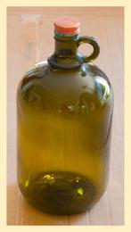 Decoratieve Glazen Fles met Oor - Vaas - Kaarsenhouder - ..., Groen, Ophalen of Verzenden