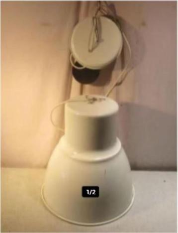 Grote Retro Metalen Hanglamp met industriele look beschikbaar voor biedingen