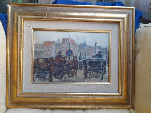 O/k, koetsen in Oostende, Arthur Backeljau, Back, Antiek en Kunst, Kunst | Schilderijen | Klassiek, Ophalen