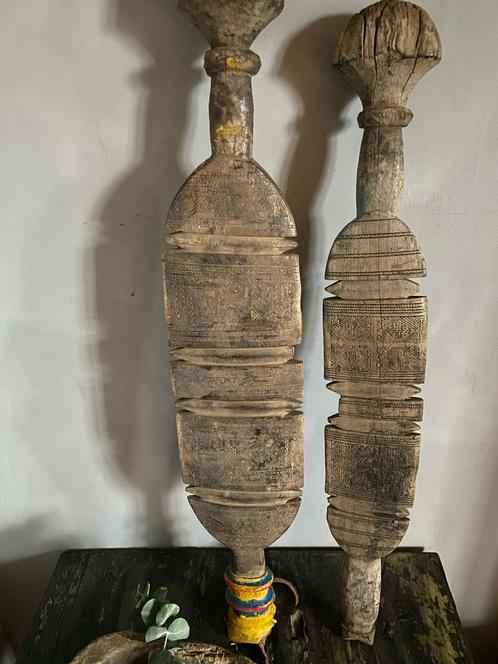 Houten tuareg stok, Antiquités & Art, Curiosités & Brocante, Enlèvement ou Envoi