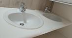 2 x witte lavabo met kraan | Villeroy & Boch | Hansa, Wastafel, Zo goed als nieuw, Ophalen, Chroom