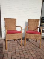 Deux fauteuils osier et bambou, Maison & Meubles, Fauteuils, 75 à 100 cm, Osier ou Rotin, Comme neuf, Enlèvement