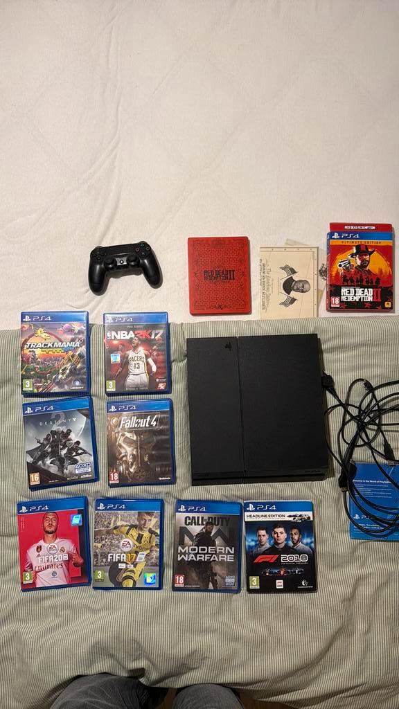 Ps4 met ruim aanbod spellen en 2 bakjes, Games en Spelcomputers, Spelcomputers | Sony PlayStation 4, Zo goed als nieuw, Ophalen of Verzenden