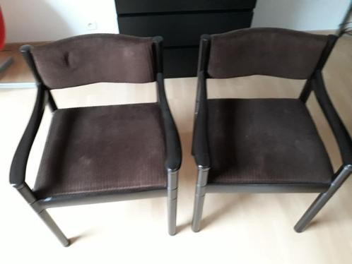 2 Bijzet zeteltjes in mahoniehout met armleuningen, Antiek en Kunst, Antiek | Meubels | Stoelen en Sofa's, Ophalen