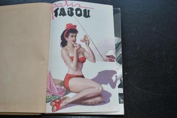 Reliure 6 revues Paris Tabou + Chichis Pin Up érotique 1950 beschikbaar voor biedingen