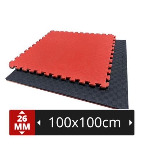 Tatami. Tatamis 1mx1mx2.6cm epaisseur. Mousse EVA Noir/Rouge, Sport en Fitness, Vechtsporten en Zelfverdediging, Nieuw, Taekwondo