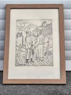 Gravure signe marcel stobbaert, Antiquités & Art, Art | Eaux-fortes & Gravures, Enlèvement ou Envoi
