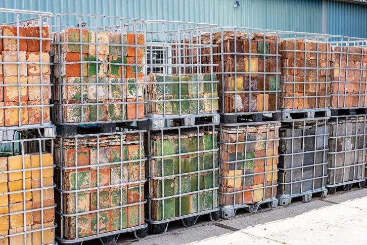 Oude antieke plavuizen tegels Boomse tegels diverse kleuren, Doe-het-zelf en Bouw, Vloerdelen en Plavuizen, Gebruikt, Plavuizen