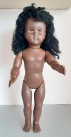 Afro zwarte vintage pop golvend haar unica belgium 45 cm / 1, Verzamelen, Ophalen of Verzenden, Zo goed als nieuw, Pop